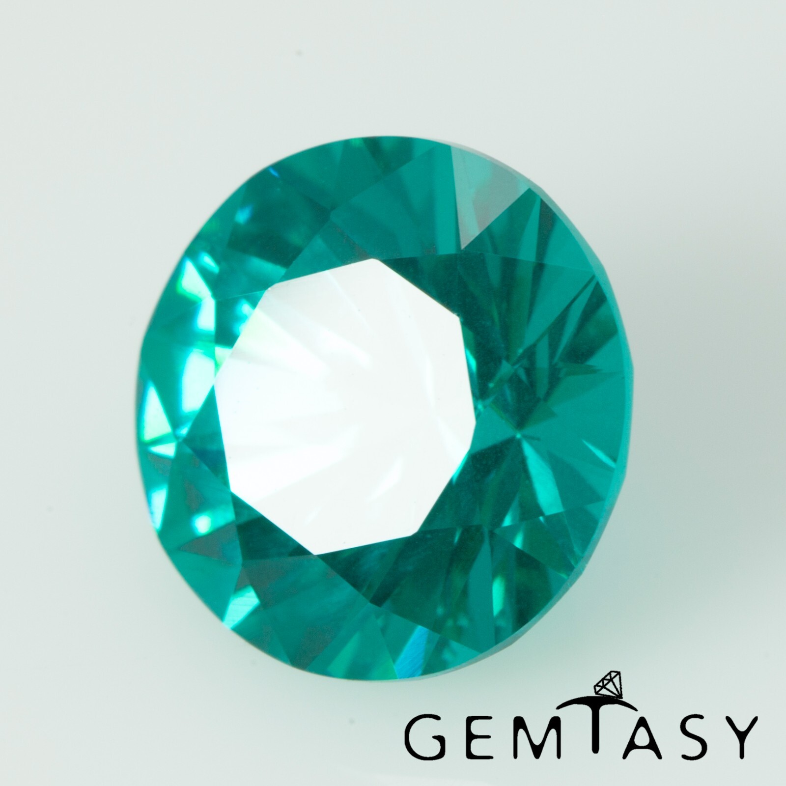 Cut stone – (YAG) Yttrium Aluminum Garnet Paraiba lab grown, Round 8mm 2.6-2.8ct
