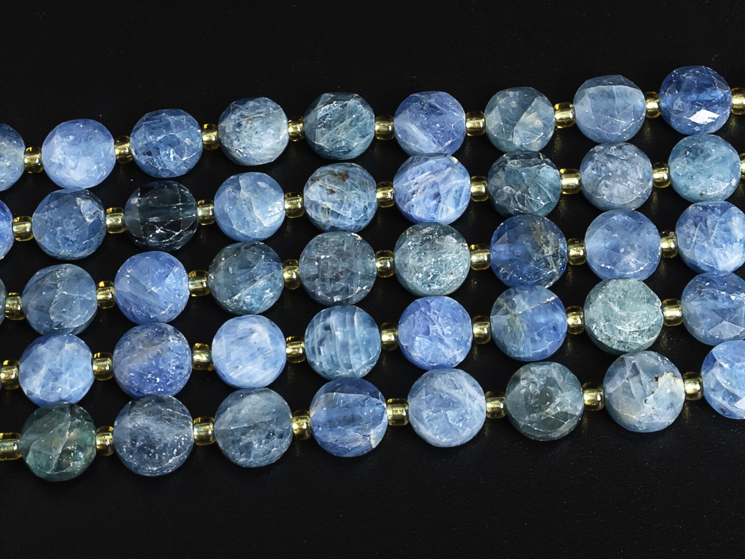 Natural Blue Apatite Beads Grade AAA Faceted Coin 8MM 10MM Loose Beads