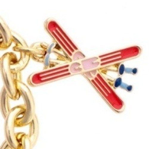 CANVAS STYLE Gold Tone Après Ski Charm Bracelet Winter Theme Jewelry NWT
