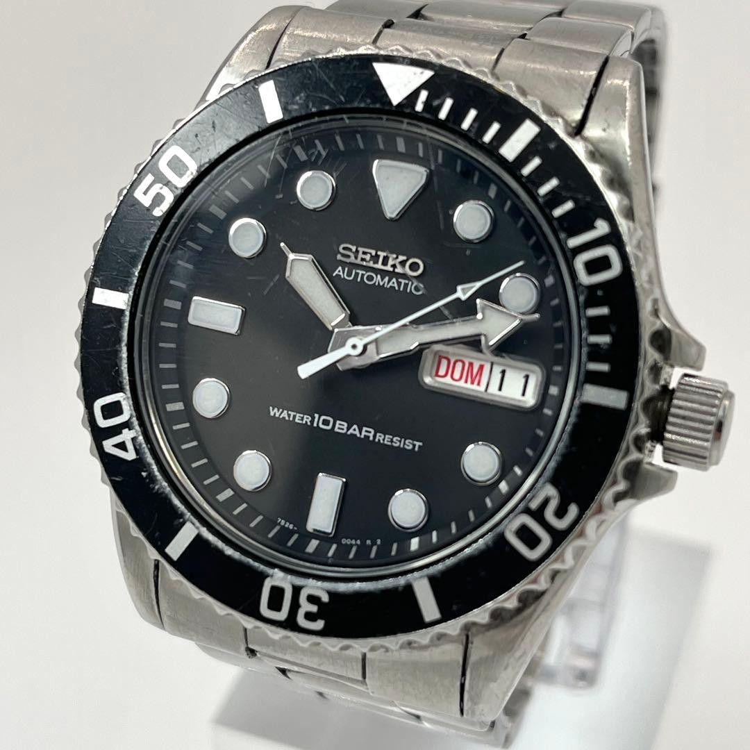 SEIKO 7S26-0040 Diver Day Date Automatic Watch 18cm Working Used