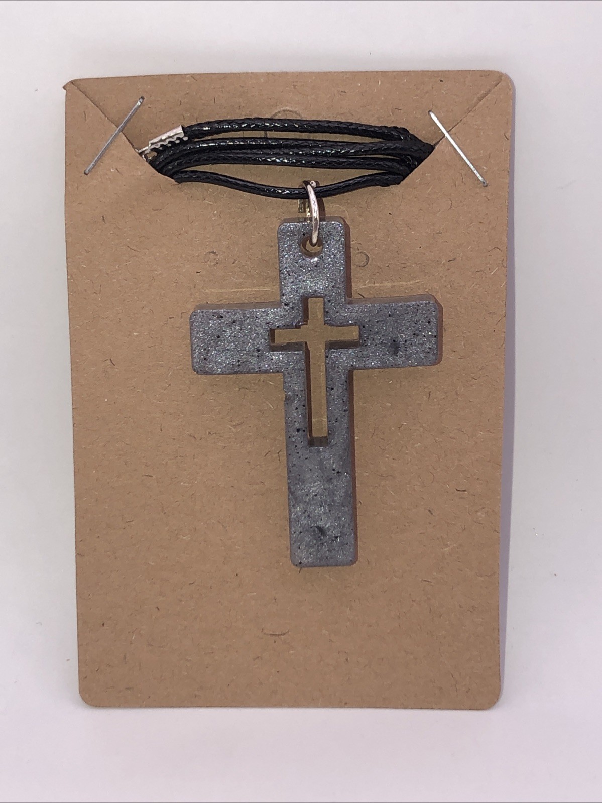House Of David Handmade Artesian Cross Necklace Silver Color One Of A Kind 18 in