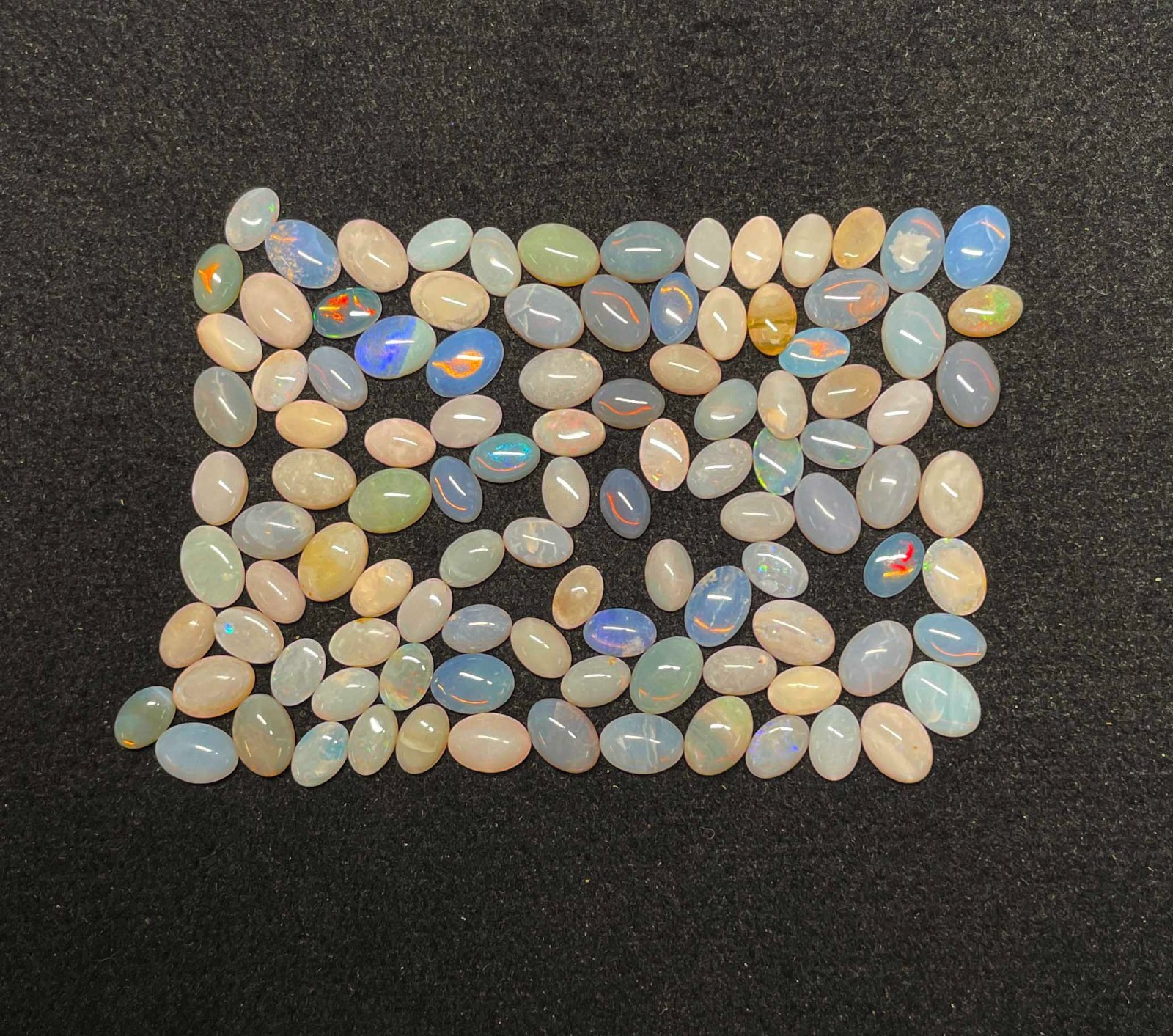 Natural Australian Opal Oval Cabochon Loose Gemstone Lot 30 Pcs 4*6-5*7 MM 10 CT