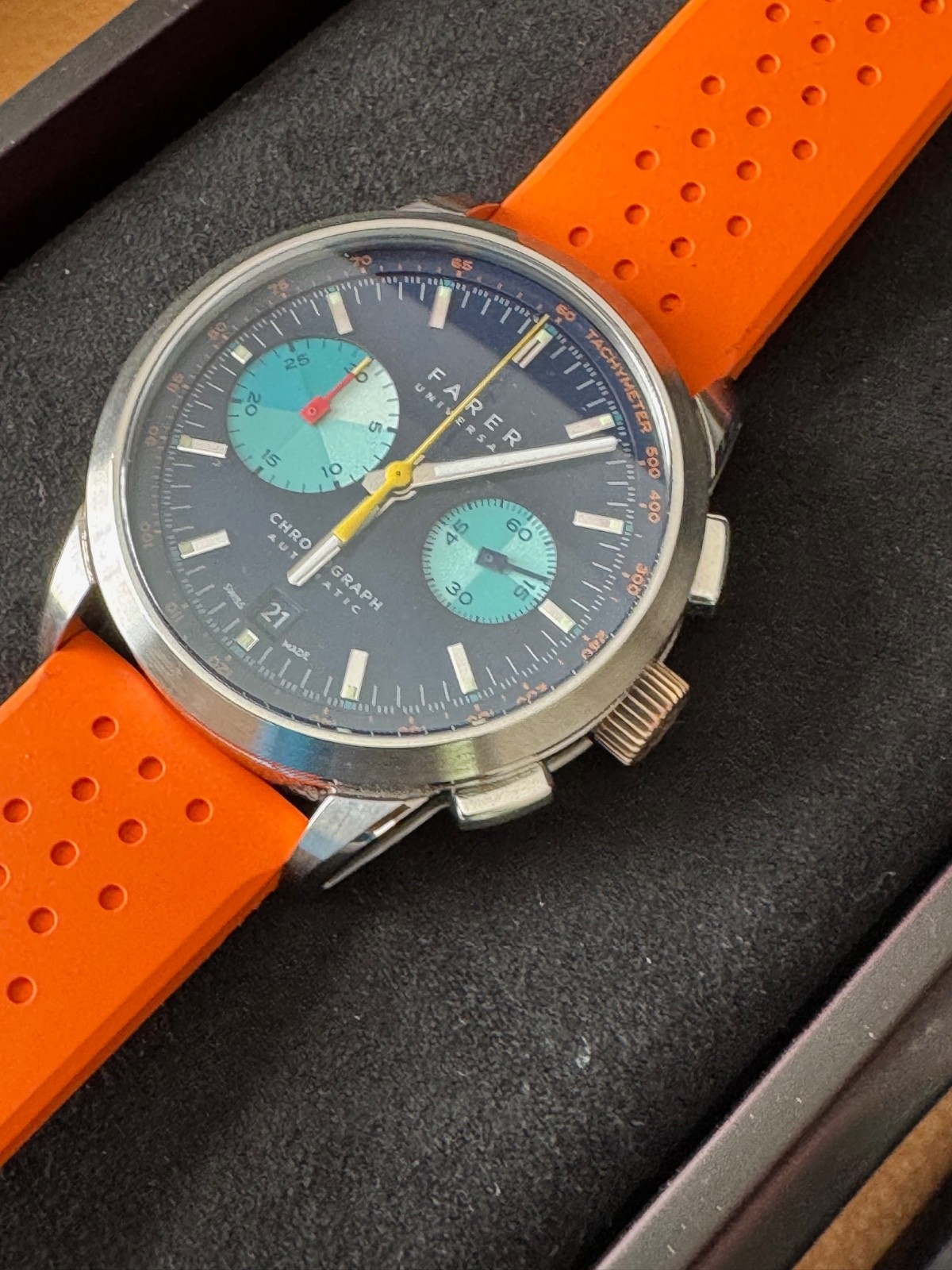 Farer Cobb Big Eye Mechanical Chronograph Watch