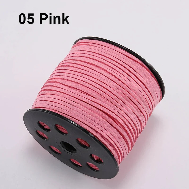 100 Yard Faux Leather Cord String 3mm Flat Suede Bracelet Necklace Jewelry