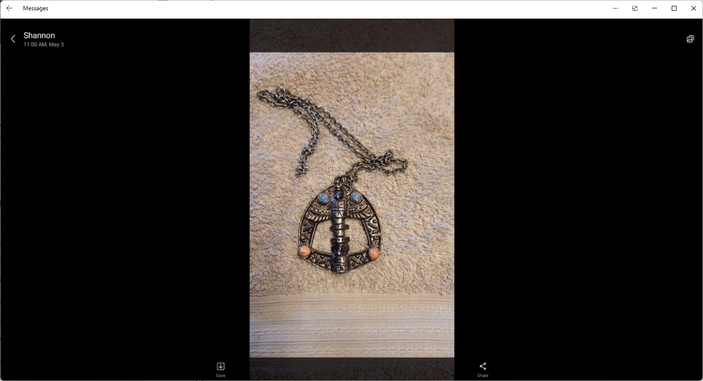 Totem pole necklace, Gold tone, mid 20th century