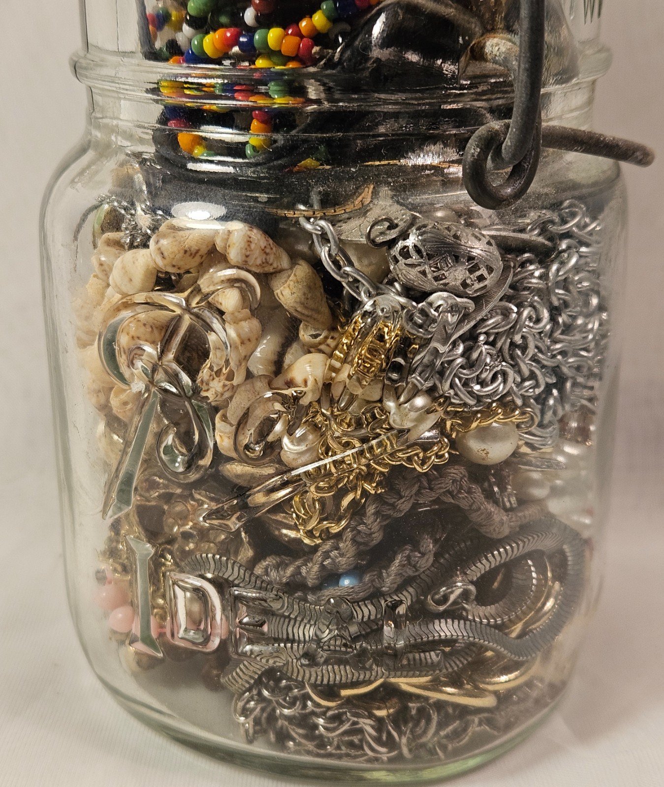 Vintage Ball Ideal Jar with #23 Lid Filled with Jewelry