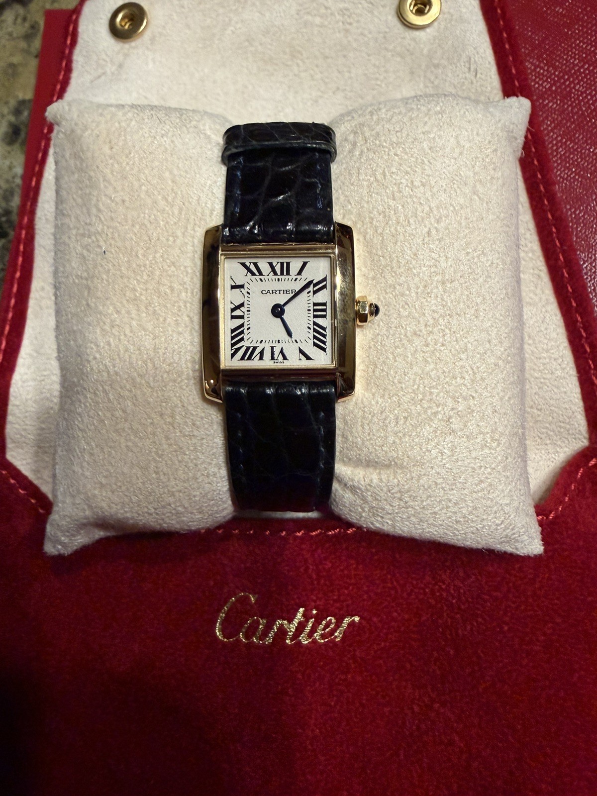 Cartier Tank Francaise Small W5000256 18K Yellow Gold Ladies Watch