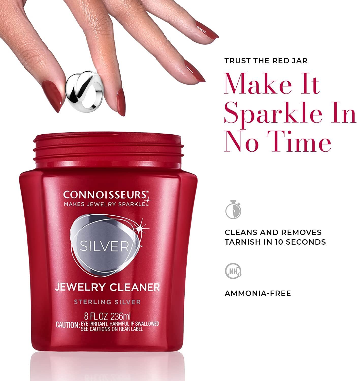 CONNOISSEURS Sterling Silver Jewelry Tarnish Cleaner Silver Cleaning Solution