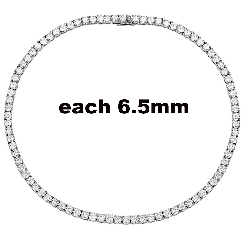 2.5-6.5Mm Full Moissanite Tennis Necklace for Women Sparkling Diamond Pendant 92