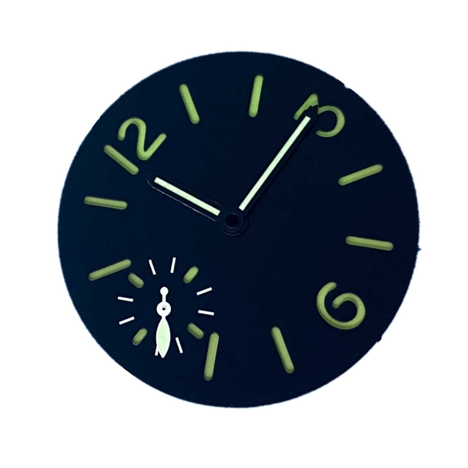 34.5mm Green Luminous Watch Dial With Watch Hands For ETA 6497 ST3600 Movement