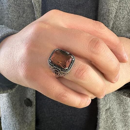 Men’s Color Changing Zultanite Stone 925 Sterling Silver Alexandrite Mens Ring