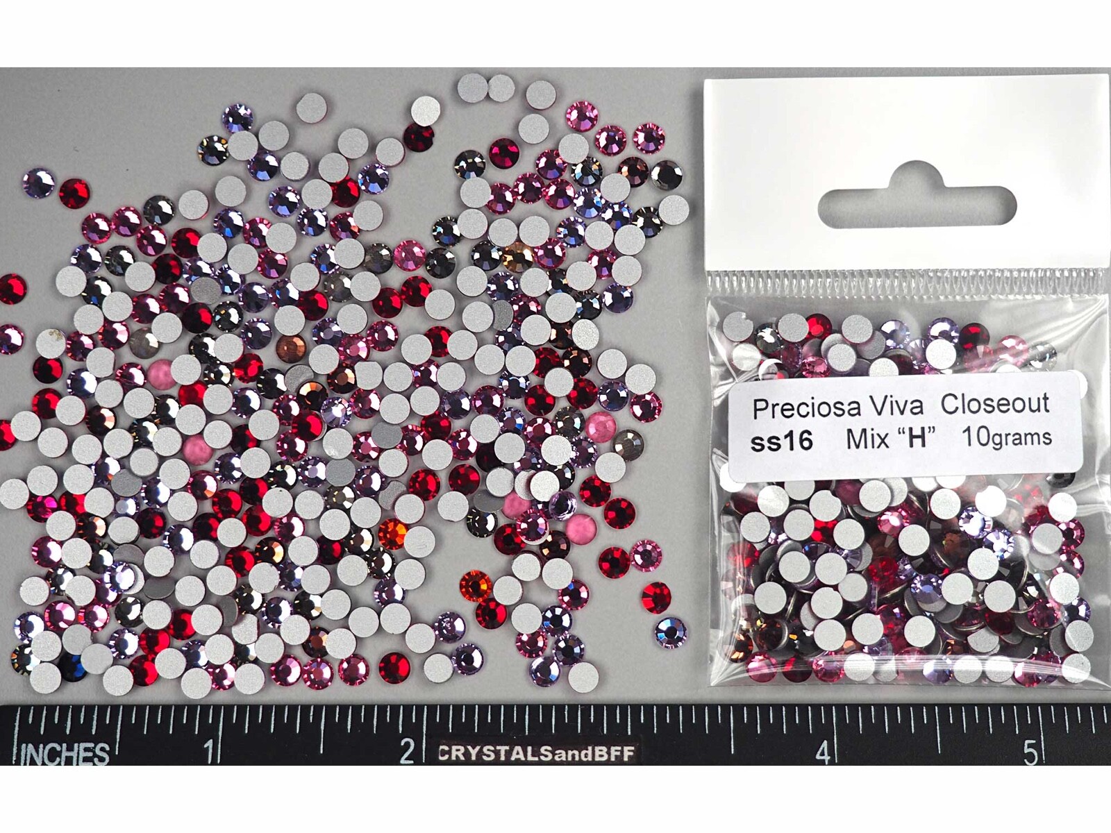 Color Mix “H” CLOSEOUT, Preciosa VIVA Genuine Czech Rhinestones ss16, 4mm