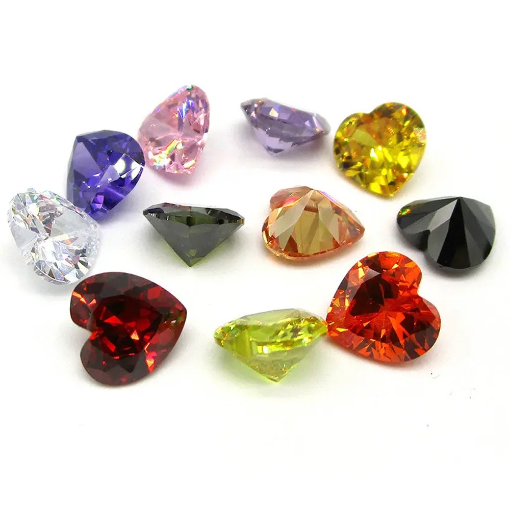 3x3mm~10x10mm Heart Shape Loose Cubic Zirconia Stone 5A CZ Gemstones for Jewelry