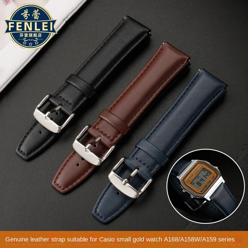 18mm Leather Watch Band Strap For Casio AE1200 A158W A168 AE-1200WHD Bracelet