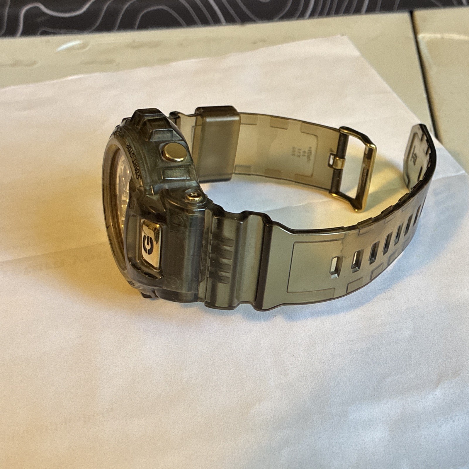 Casio G-SHOCK Digital Quartz Watch Alarm Chronograph, Clear/Gray Resin 200m