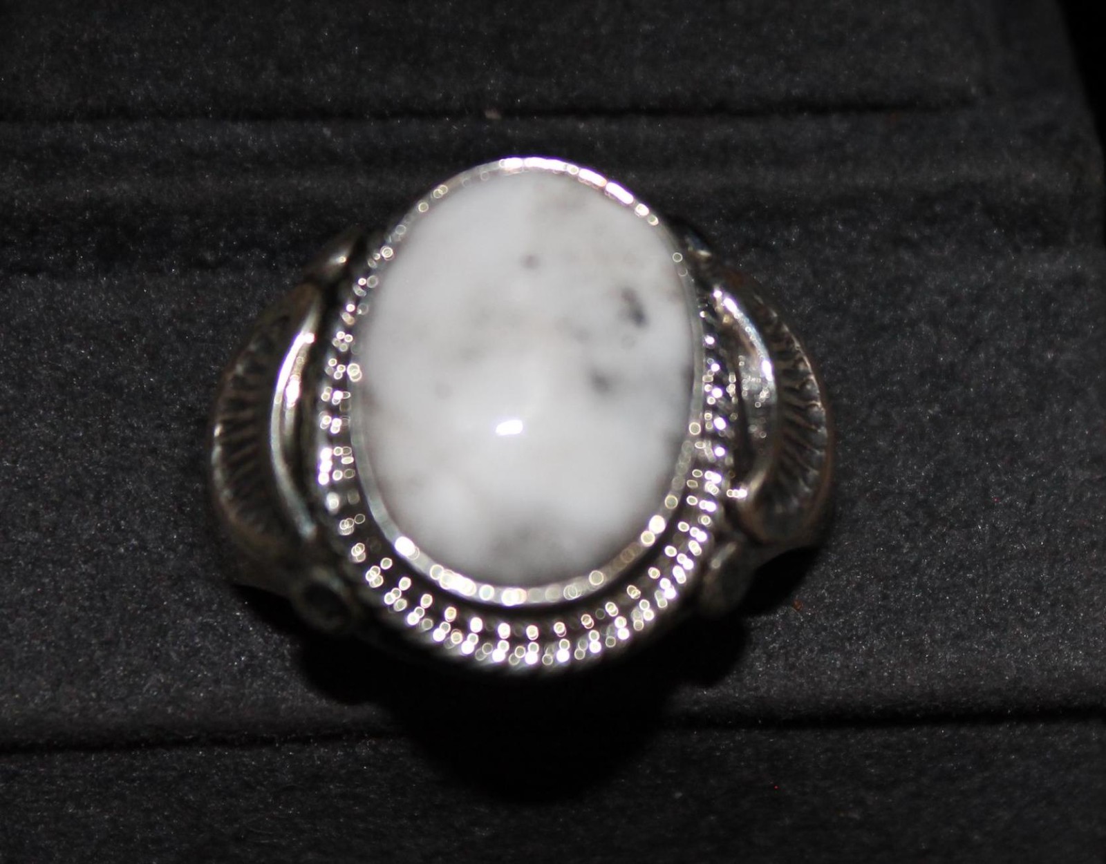 White Buffalo and Sterling Silver Ring Size varies