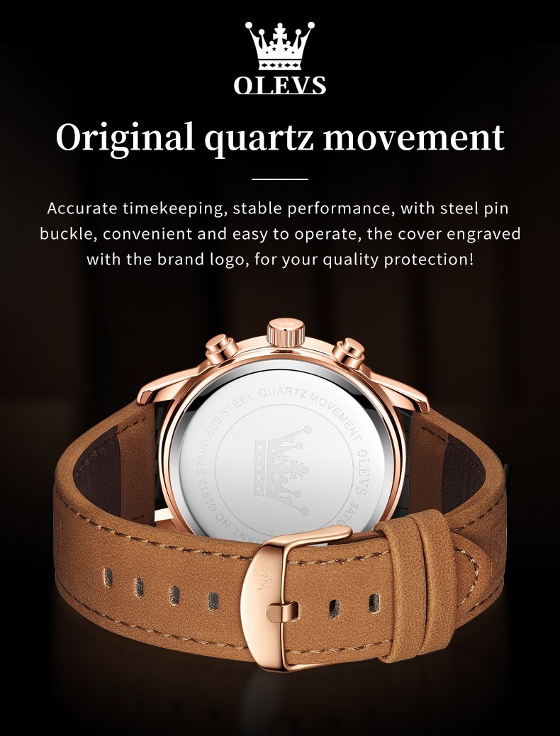 OLEVS 2912 Luminous 3ATM Waterproof Male New Year Present Leisure Quartz Watch