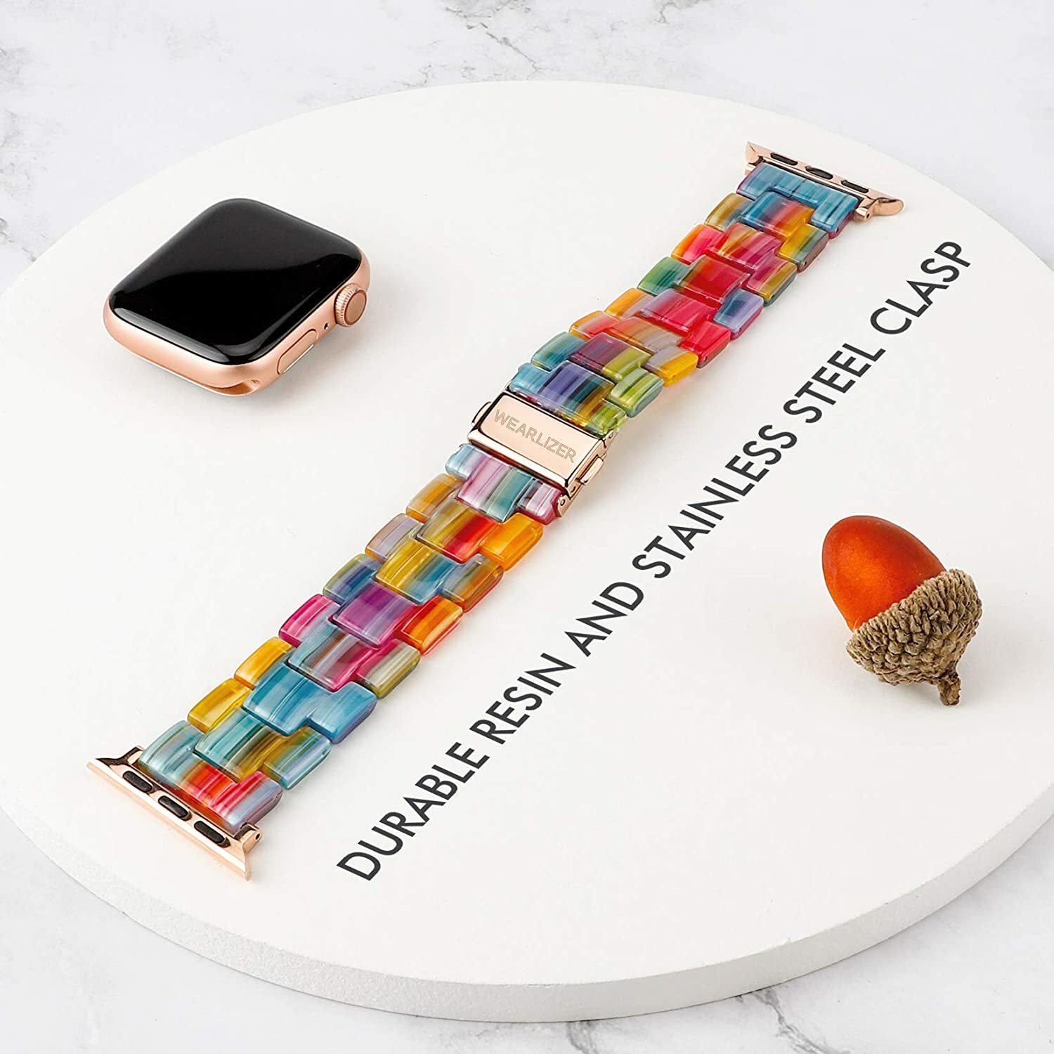 Resin iWatch Strap For Apple Watch Series 8 7 6 5 4 3 2 1 SE Watch Band Bracelet