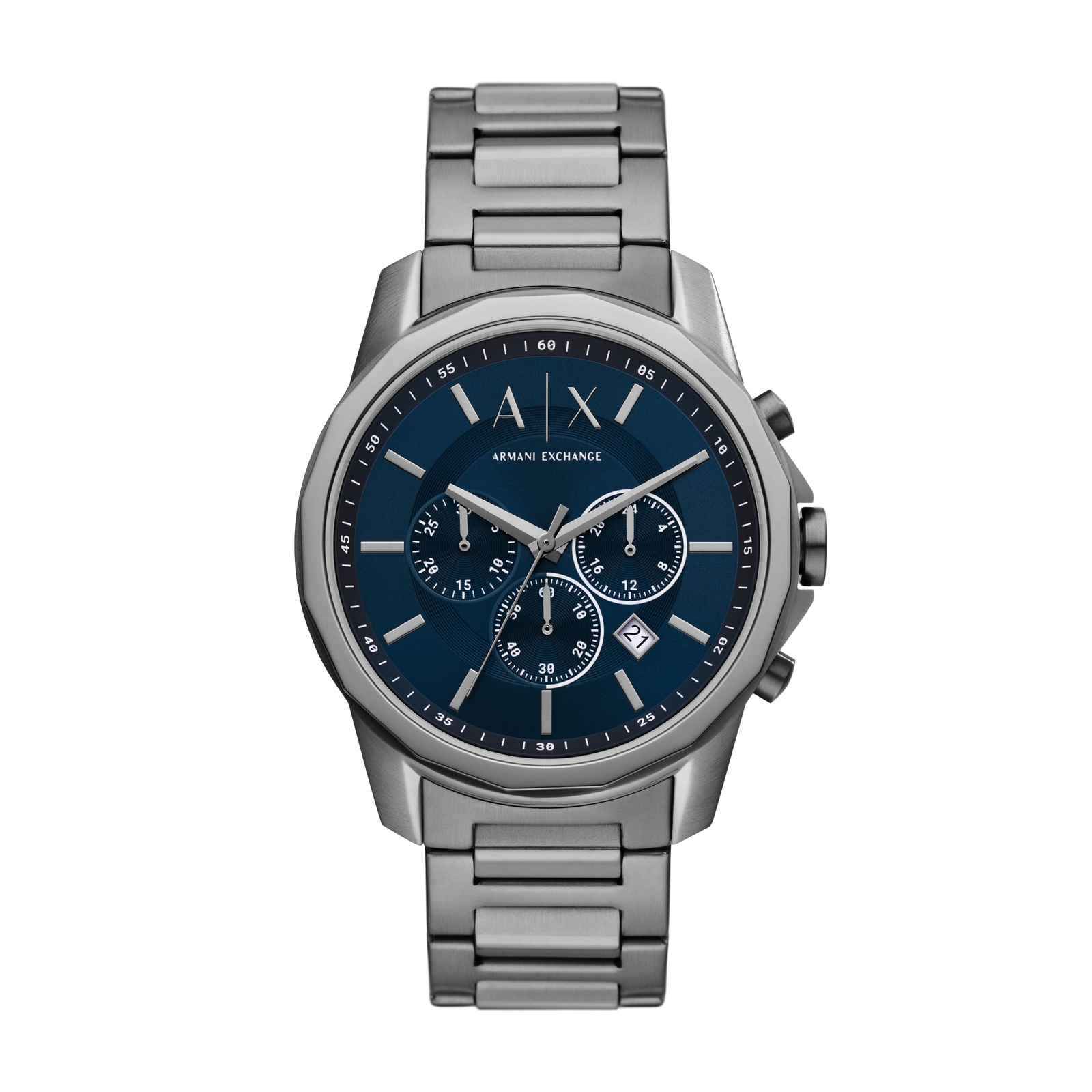 ARMANI EXCHANGE BANKS AX1731 Chrono Grey Blue Steel Bracelet Men’s Watch