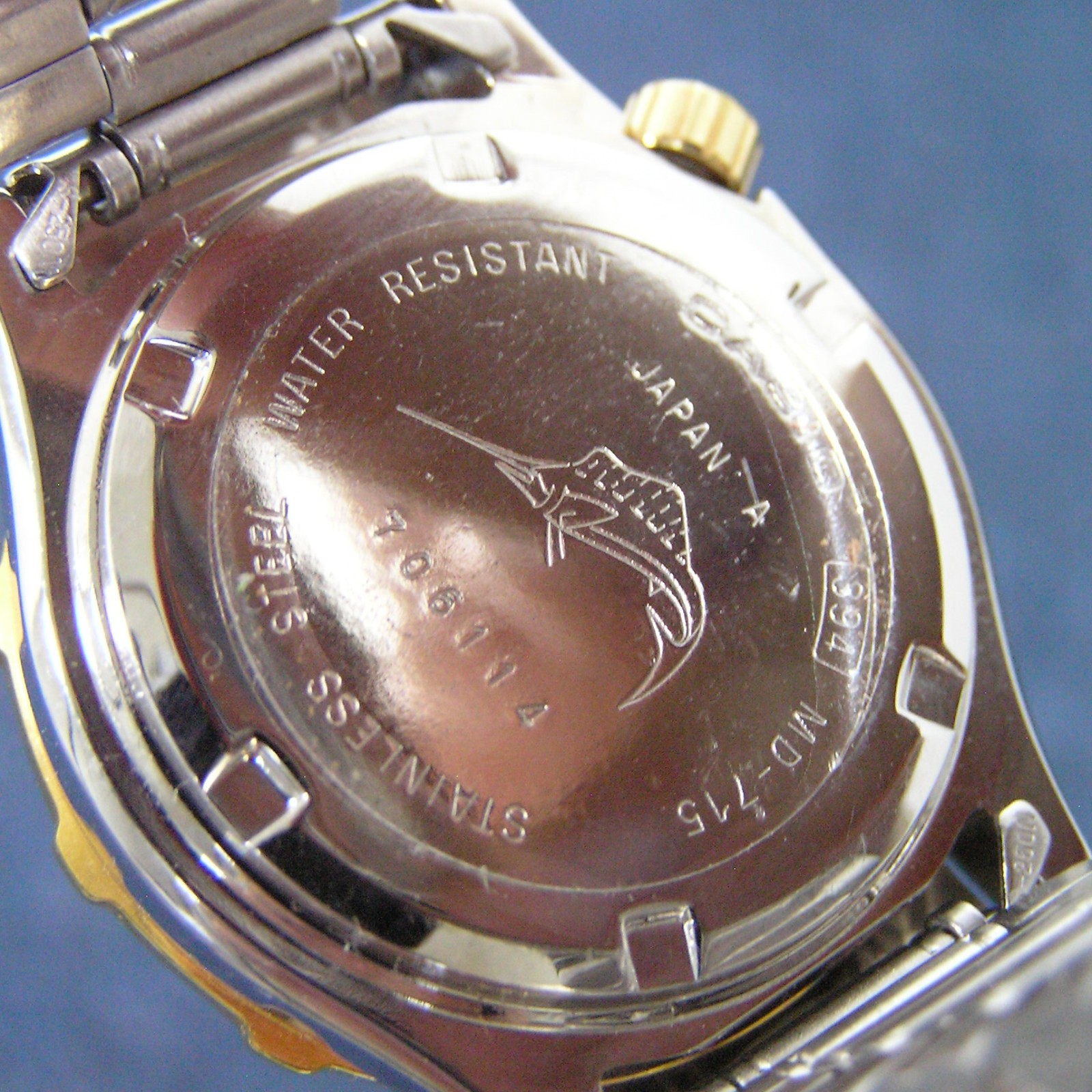 CASIO MARLIN MD-715 90s Retro Dive Watch Rare Japan Imported 200m Silver Quartz
