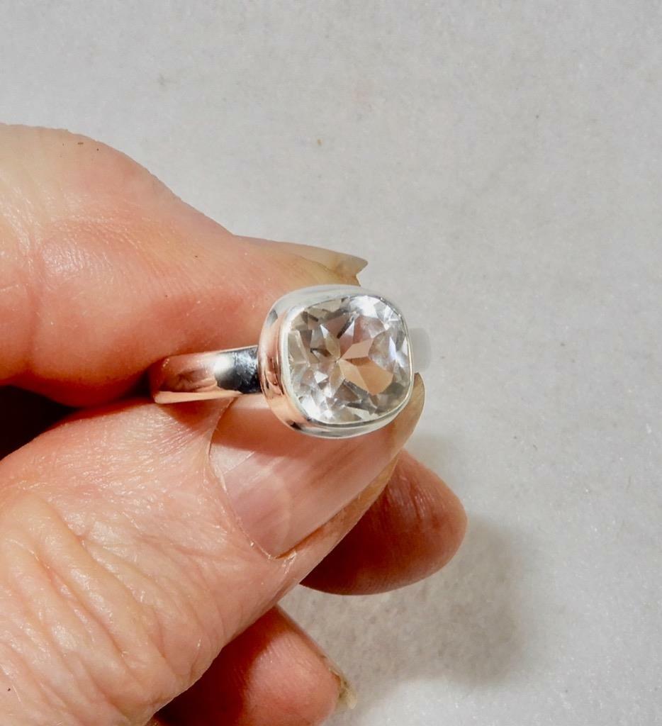 Clear Quartz Ring 925 Sterling Silver Sizes 7, 7.5, 8.25, 9, 10 Power Stone