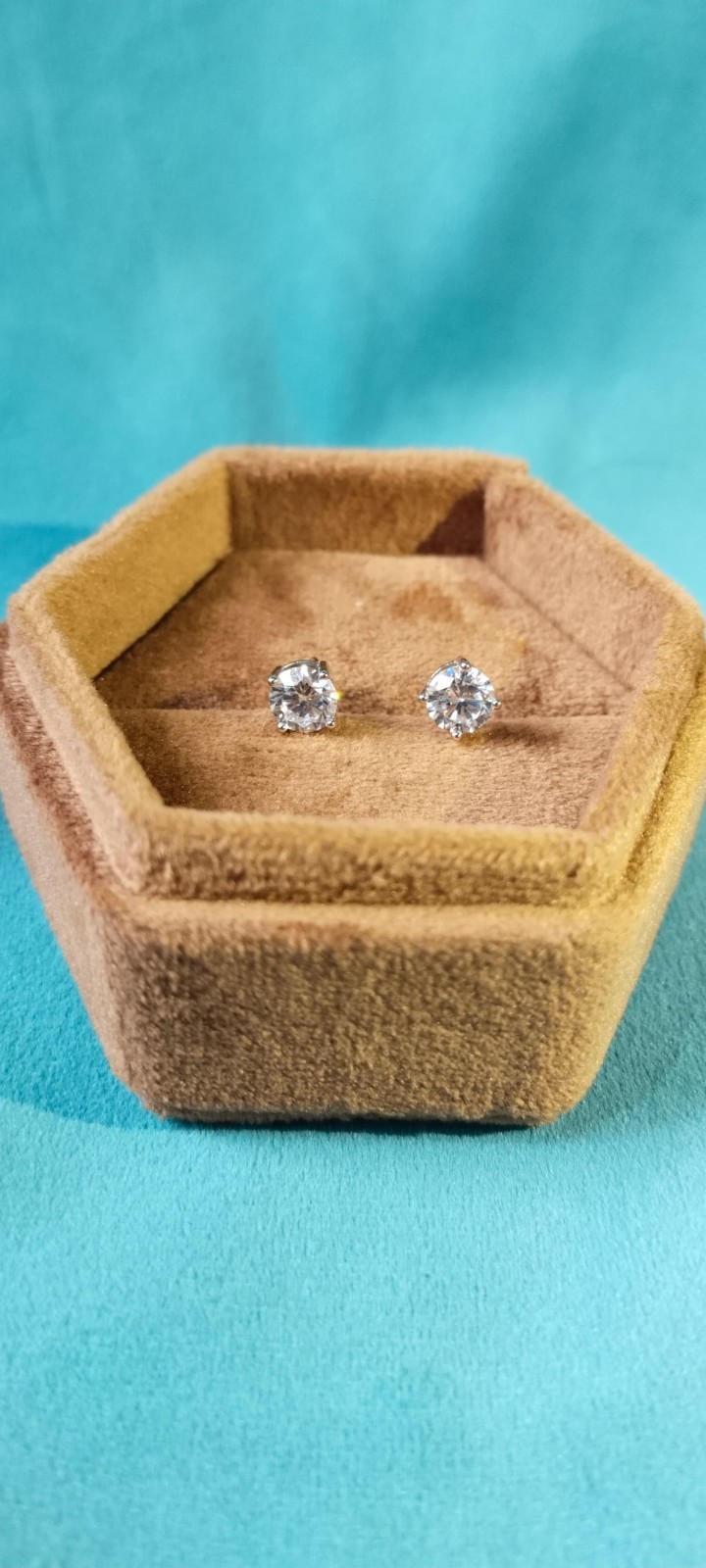 GIA 2.00Ct Round Cut Natural Diamond Stud Earrings In 14K White Gold Pair