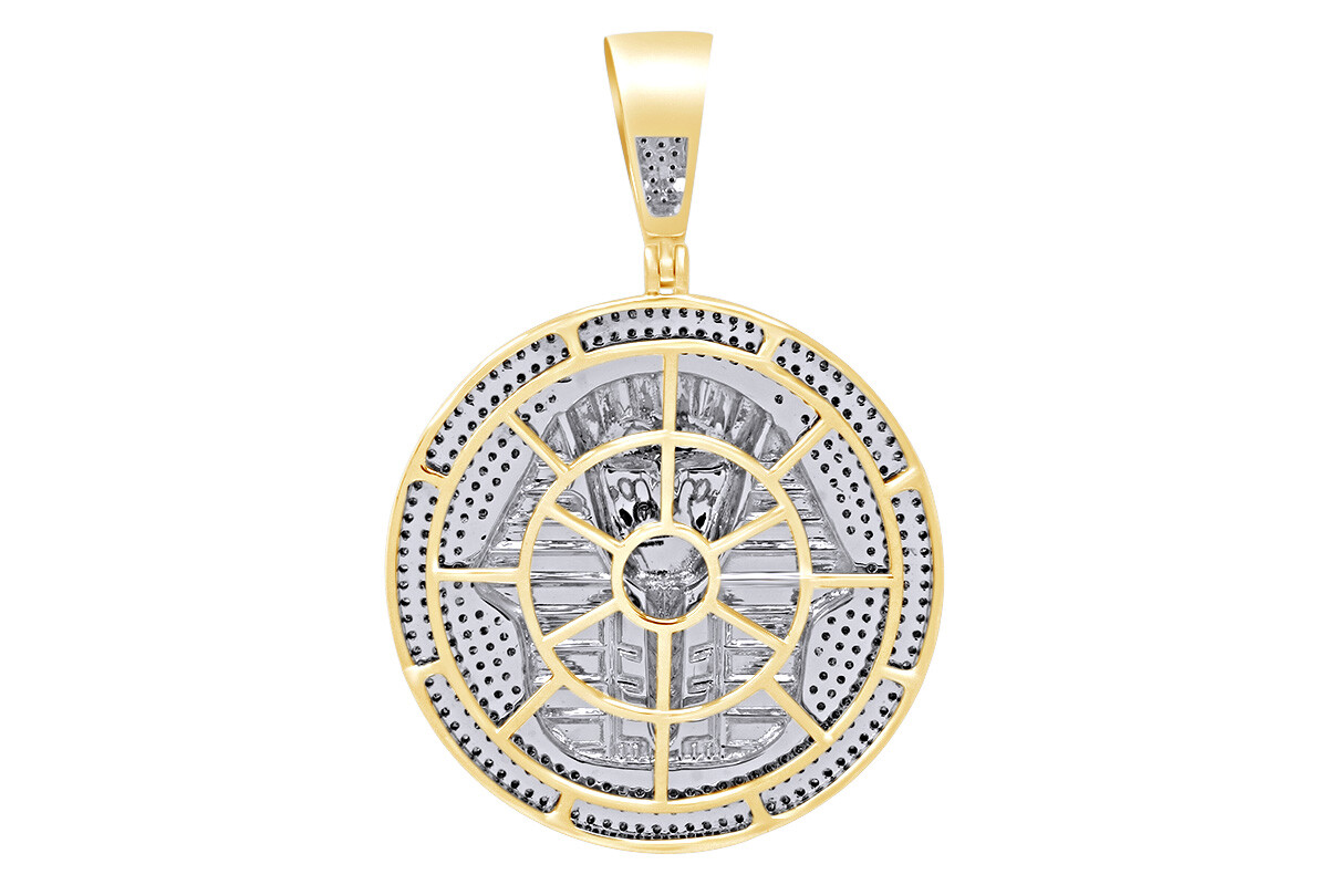 1.13ct Natural Round Diamond Egypt Ferro Pendant 10K Yellow Gold