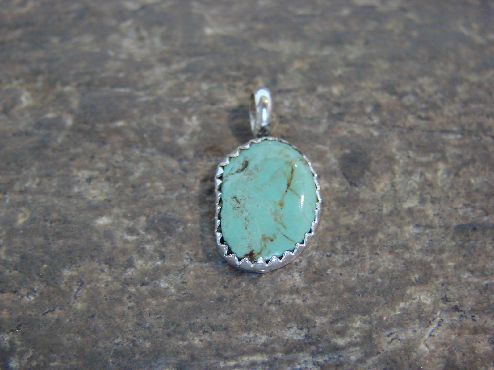 Native American Sterling Silver & Turquoise Pendant – Yazzie