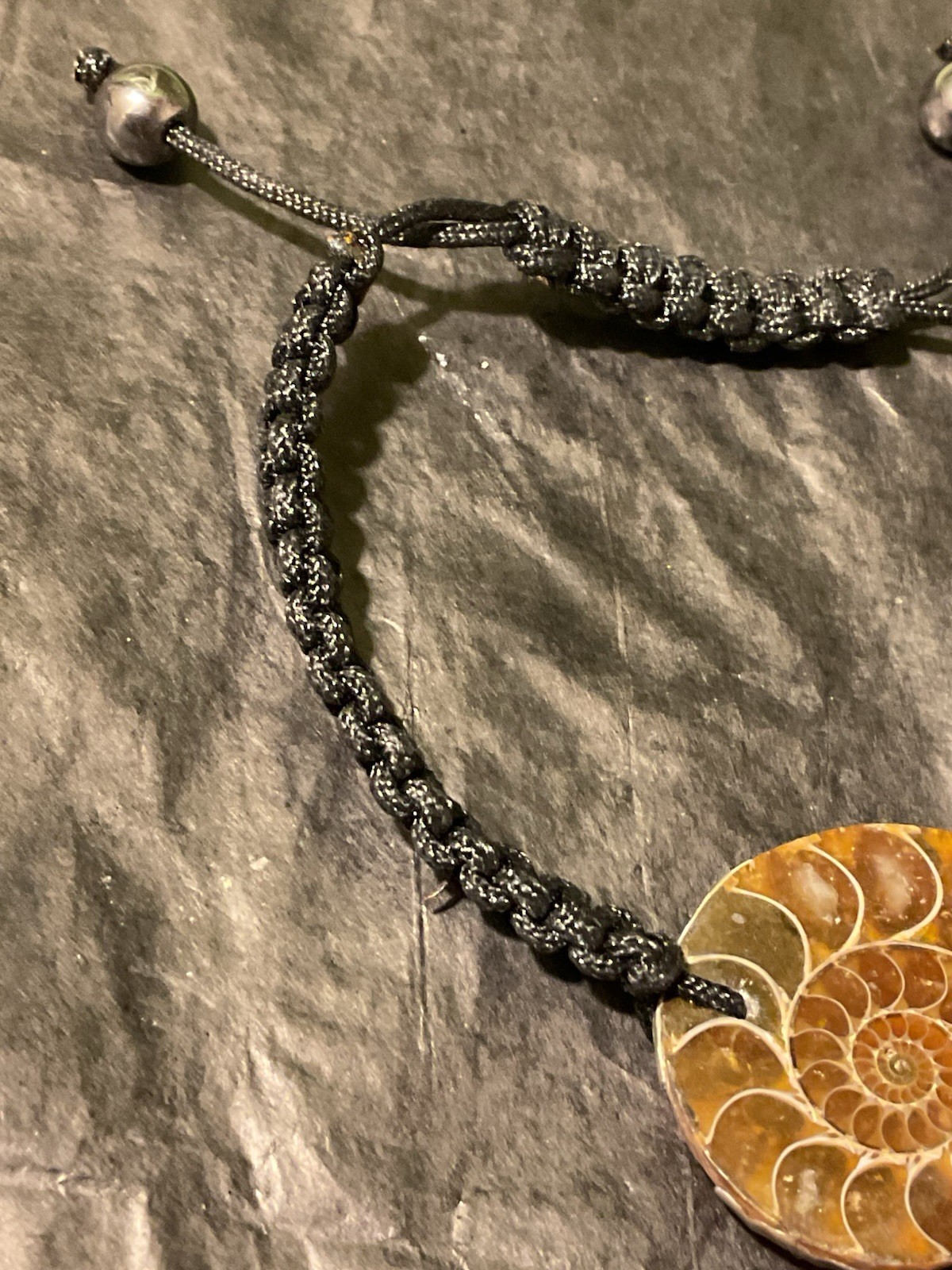 Ammonite Fossil Cord Bracelet