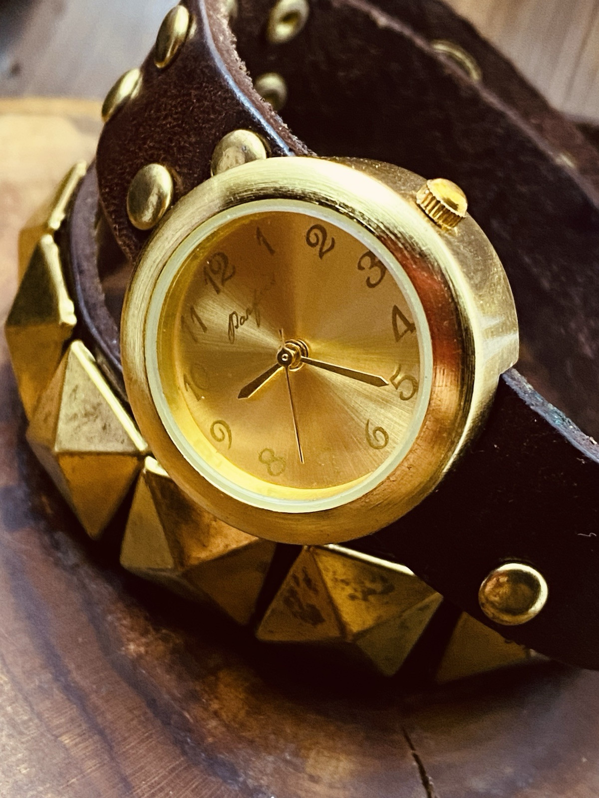 Parfois Watch Women Gold Tone Retro Leather Band New Battery