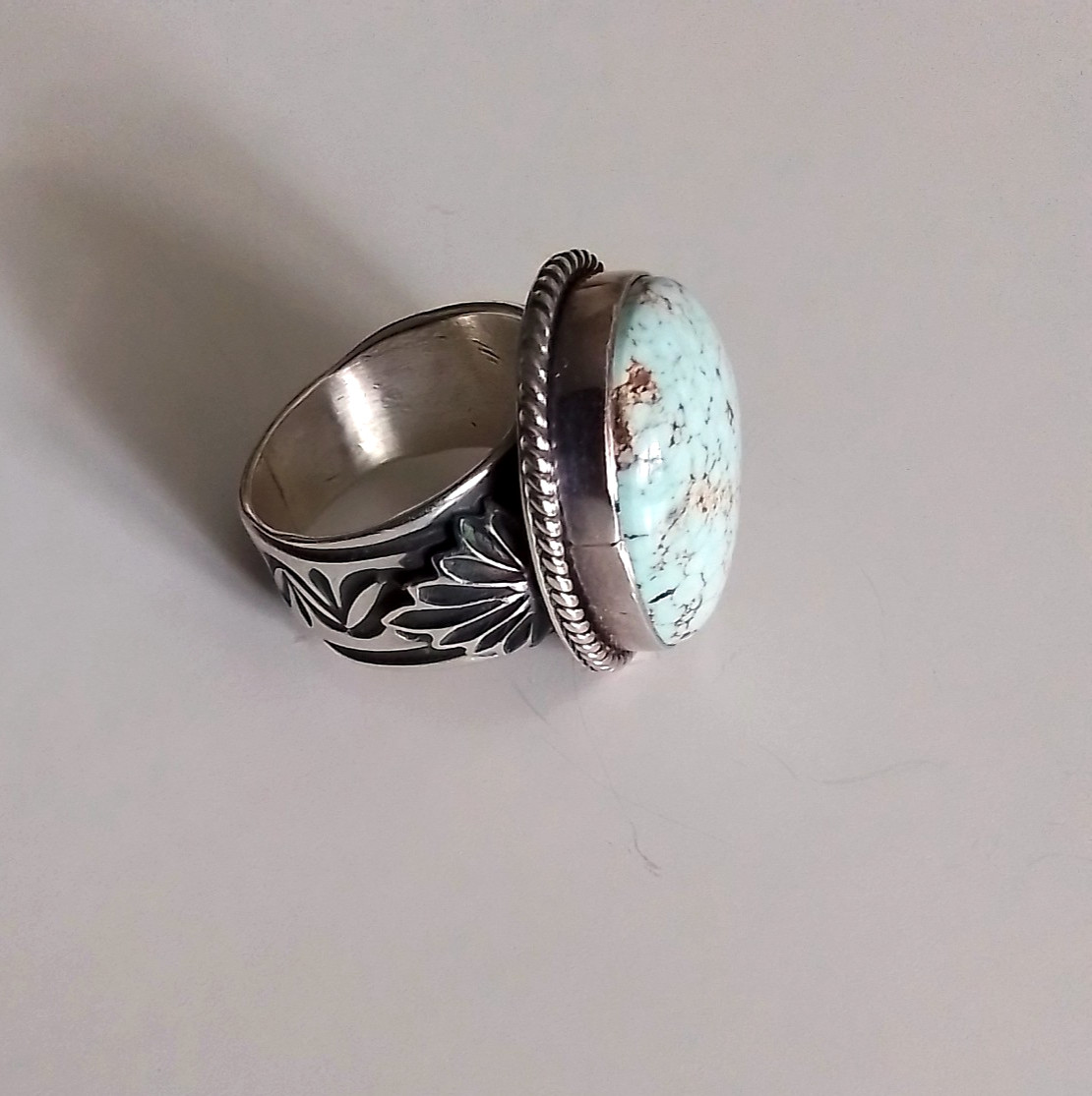 SUNSHINE REEVES Dry Creek Turquoise Sterling Silver Ring Size 11.5 Navajo