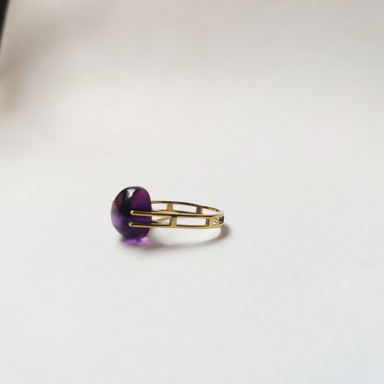 925 Starling Silver Created Amethyst Ring Size 7 Handmade Art And Deco Victorian