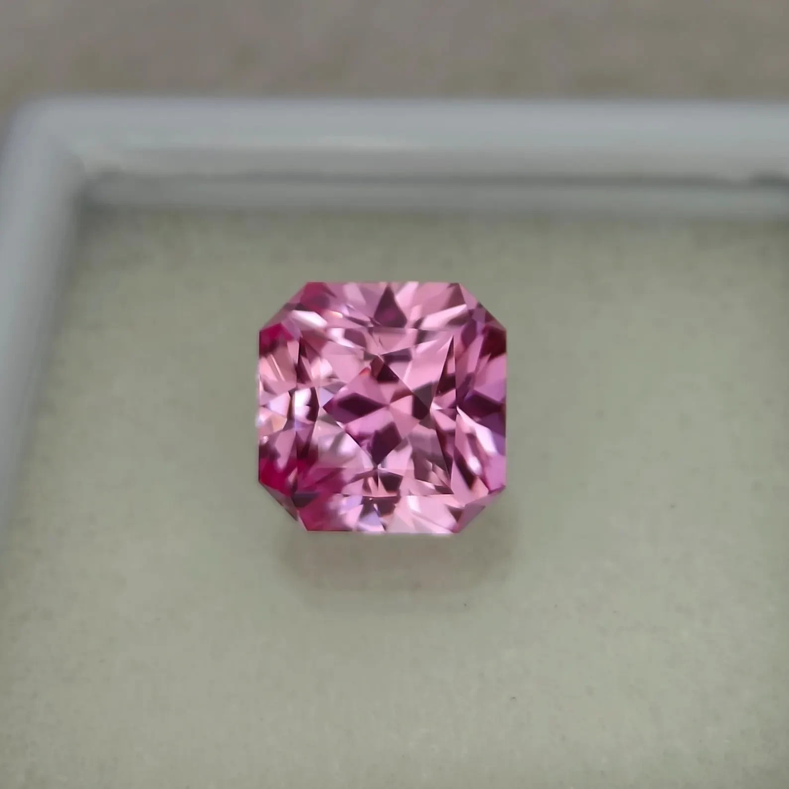 13.45 Ct Precision Cut, Pink Sapphire: 12 mm Asscher Cut Jewelry LOOSE Gemstone