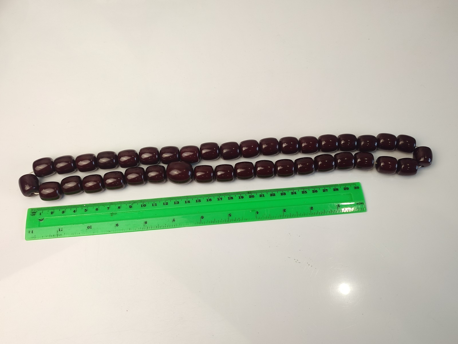 Antique Cherry Faturan Bakelite Necklace Large Beads 180g/70cm RARE Vintage