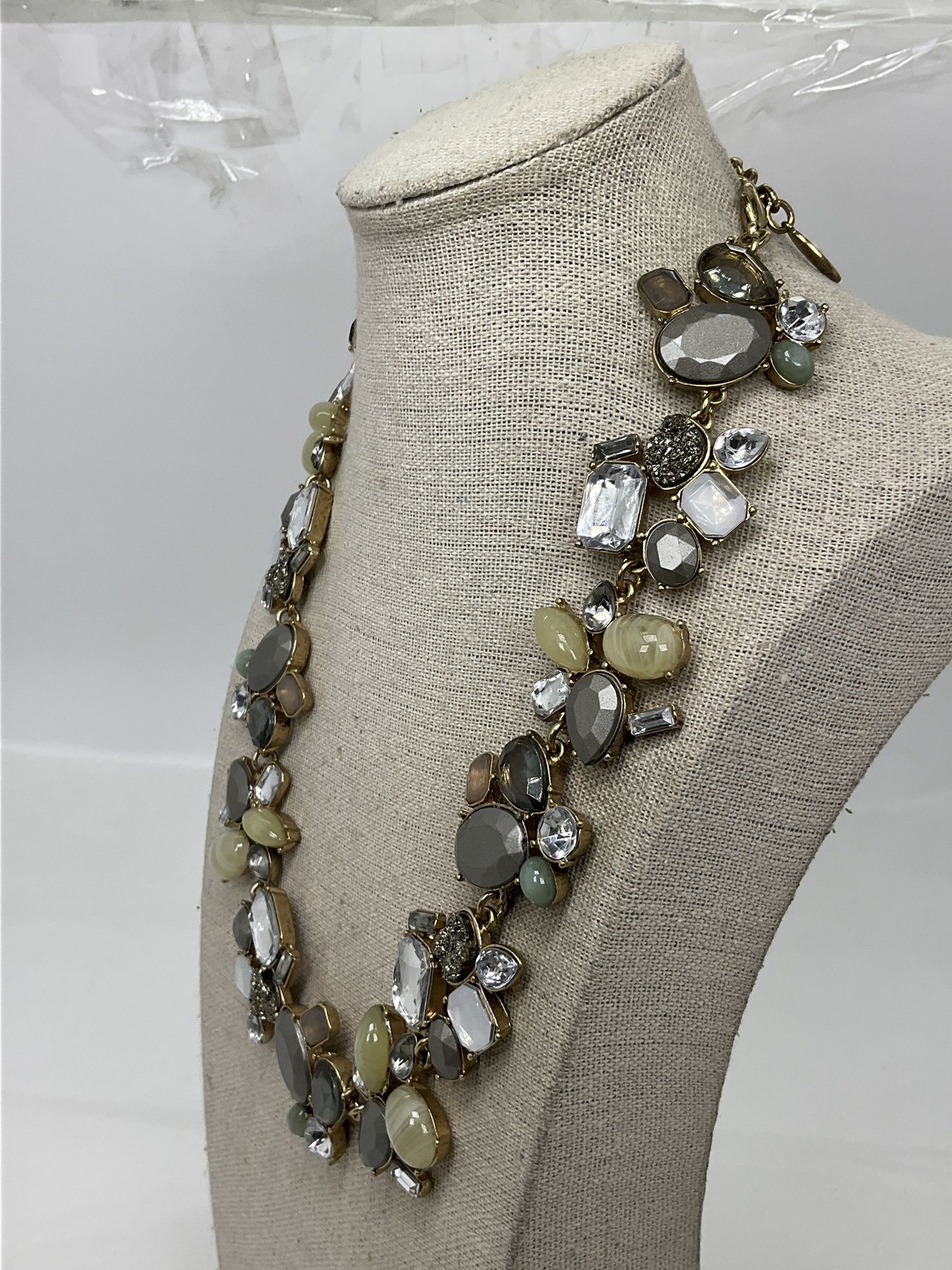 Ann Taylor Mixed Color Rhinestone Statement Necklace