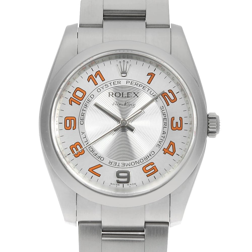 ROLEX Air king 114200 Silver Concentric Orange Arabia M Number second hand mens
