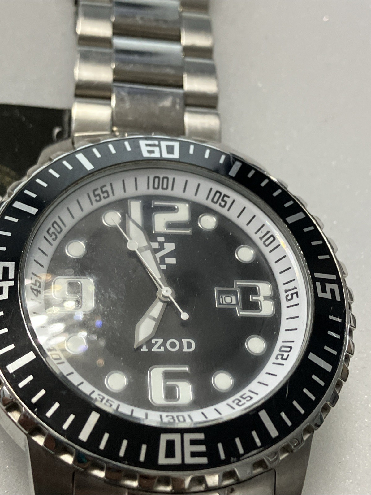 Izod Eagle XL IZS5 Steel Men’s Watch PreOwned For Parts Or Repair No Stem/Crown