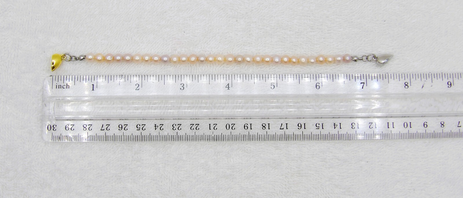 7.5 inches long Natural Lite Pink Potato Genuine Freshwater Pearl Bracelet BRT37