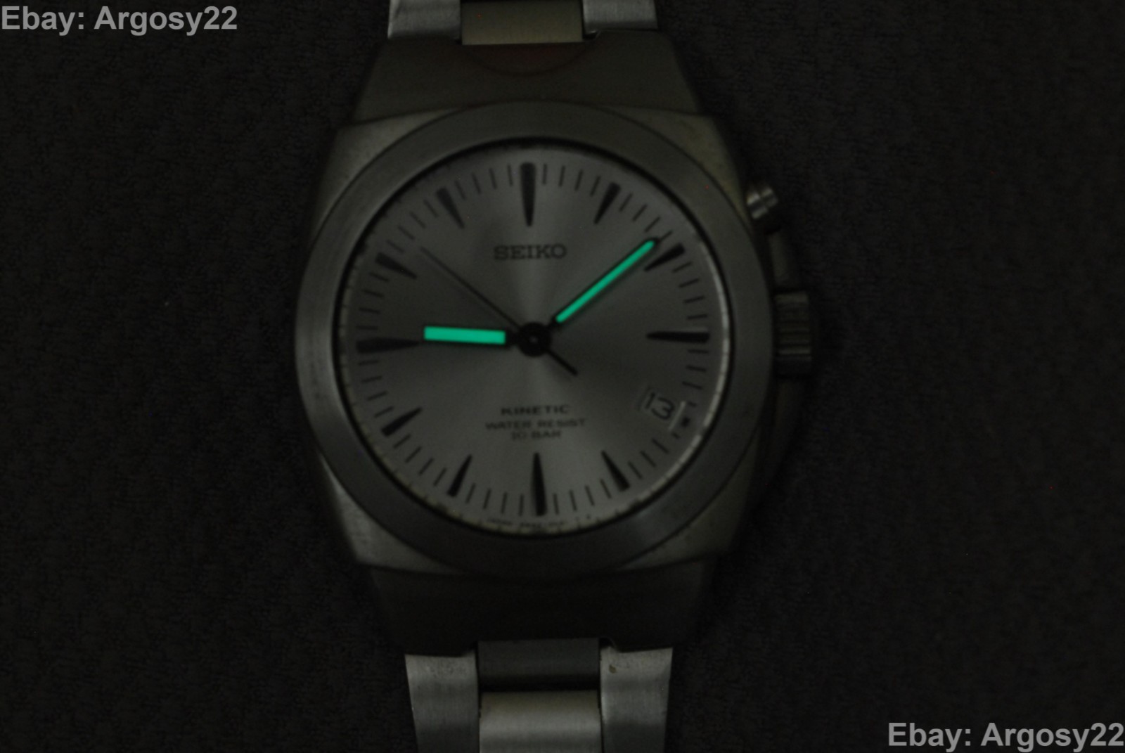 Seiko Kinetic SUS, 5M42 0E50, SCFW005, Silver dial, Restored