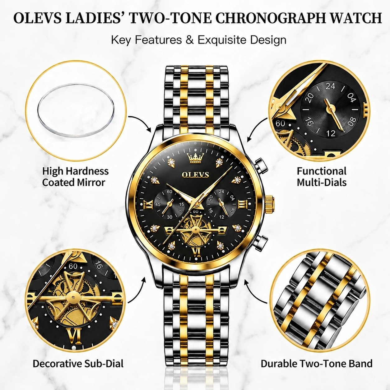 Luxury Women’s Stainless Steel Watch – Easy to Read, Small Wrists, Multiple Colo