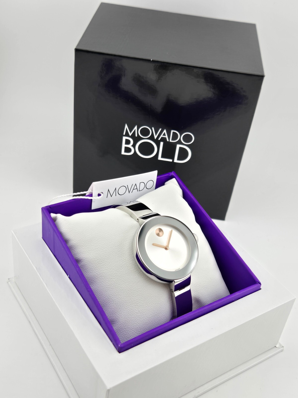 Movado Bold Silver Dial Stainless Steel Women’s Watch – 3600194 ($495 MSRP)