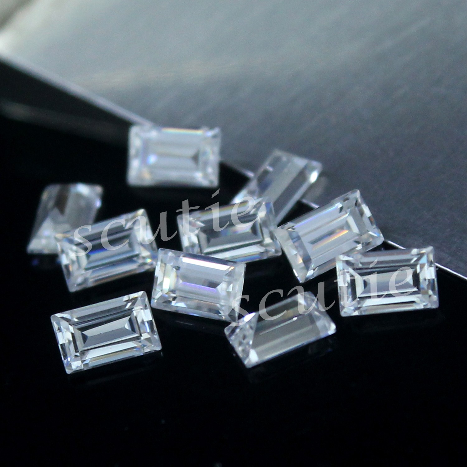 Natural DF Color VVS1 Excellent 1×2 MM Baguette White Clarity Diamond 10 Pcs Lot