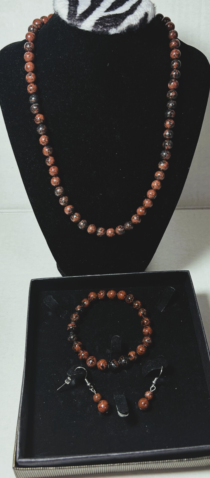 new Gold Coast Mahogany Obsidian necklace Bracelet & earrings