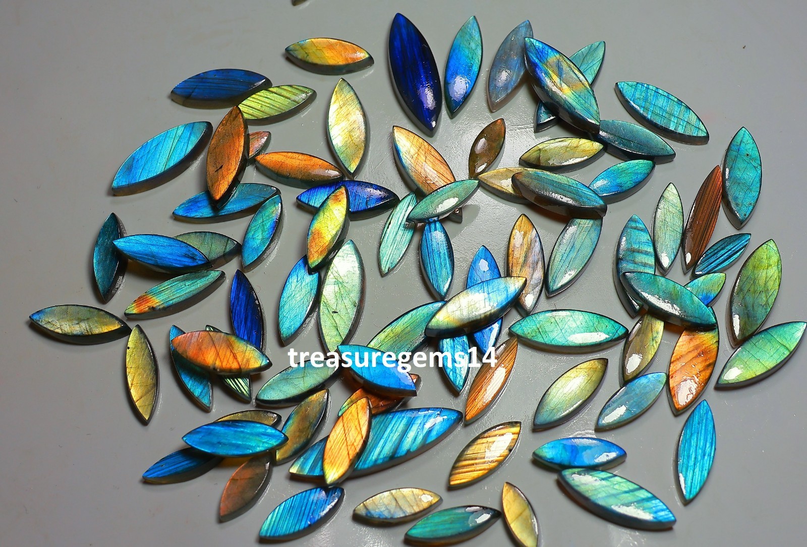 250 Crt WHOLESALE LOT NATURAL MULTI FIRE LABRADORITE MARQUISE CABOCHON GEMSTONE