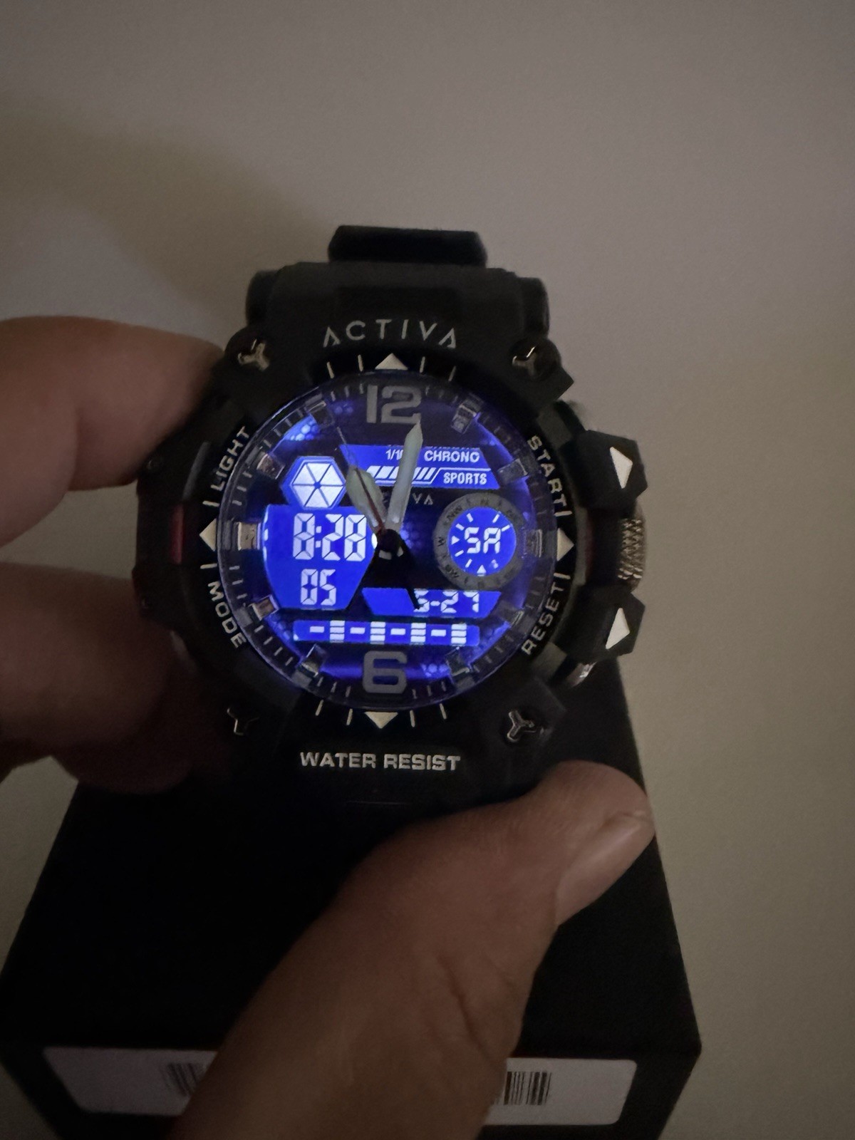 Activa ACW8072-005 Men’s Blue Black Ana-Digi Sport Watch Blue Backlight