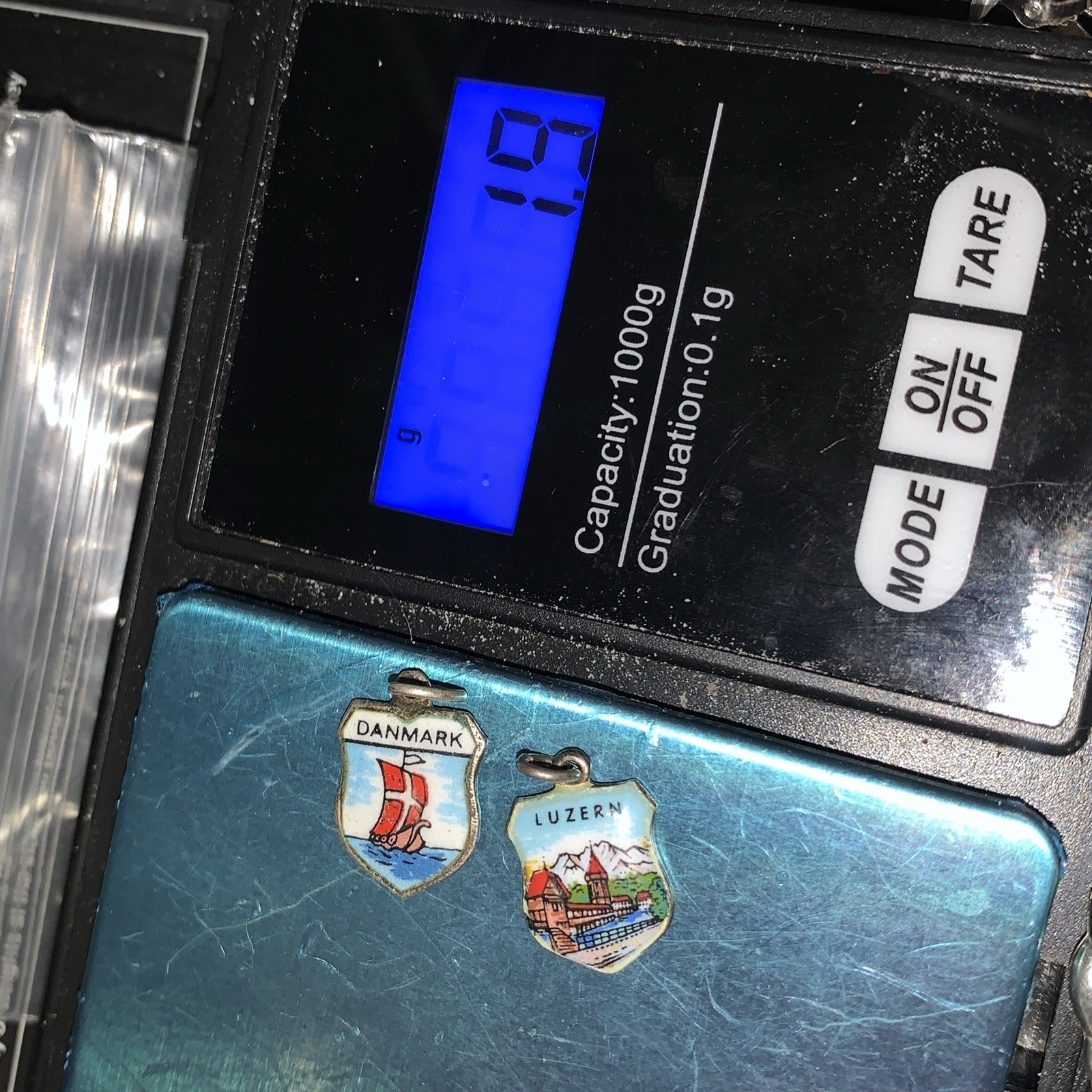Sterling Silver 800 Lot Necklace Pendant U50 Charms Deutschland Jerusalem Luzern