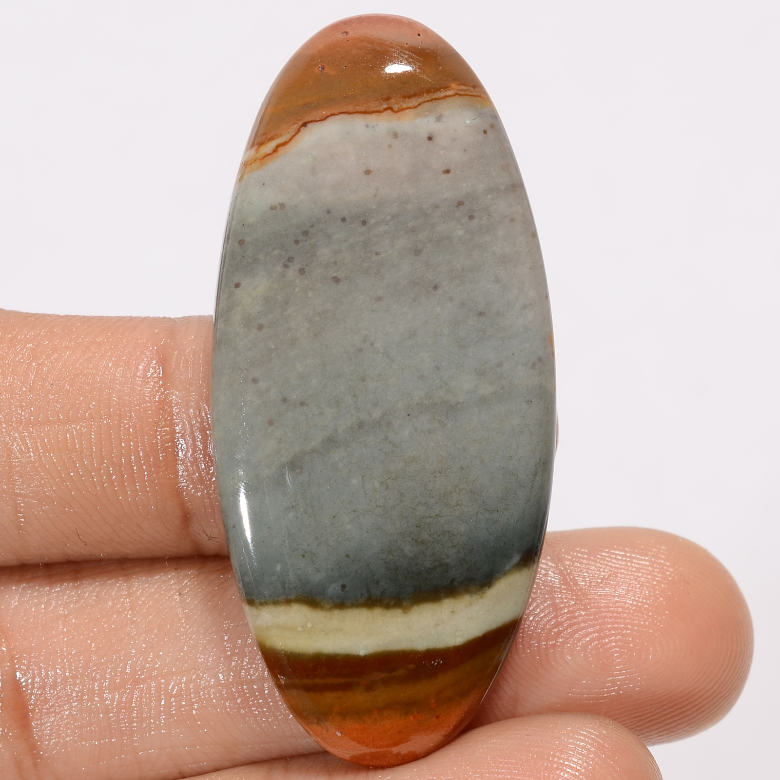 Natural Polychrome Jasper Oval Cabochon Loose Gemstone 53.5 Ct 46X21X6mm EE45595