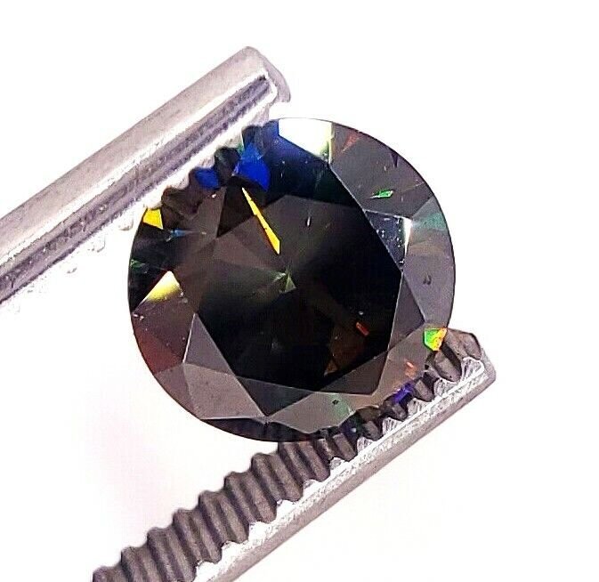 2.00 Carat Large Deep Blue Purple VS1 Round Brilliant Cut Lab Created Diamond