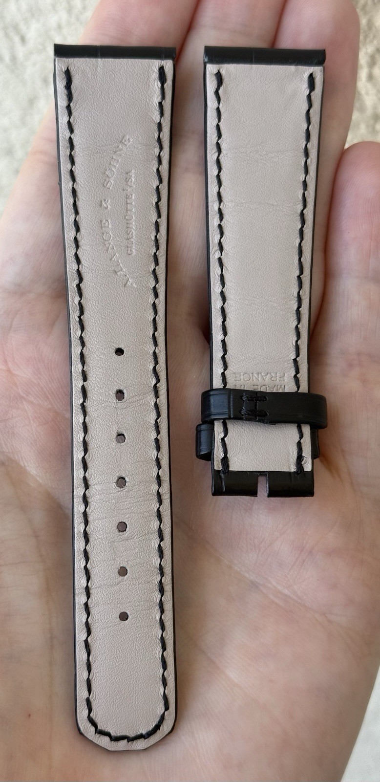 A. Lange Sohne 20mm x 16mm Black Alligator Watch Strap Band Authentic OEM