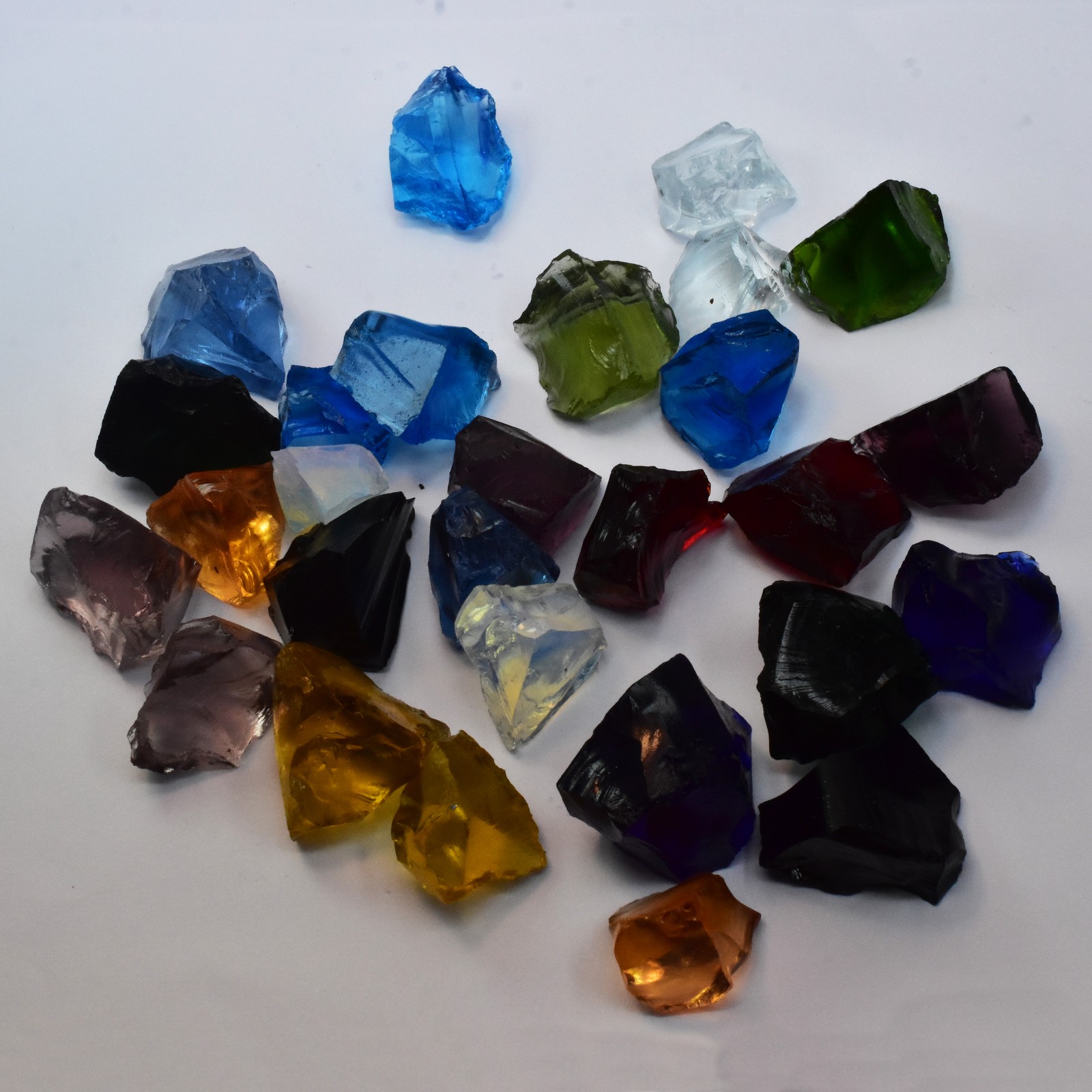 Topaz Mix Color Uncut Rough 300.00 Ct Lab-Created CERTIFIED Loose Gemstone Lot.